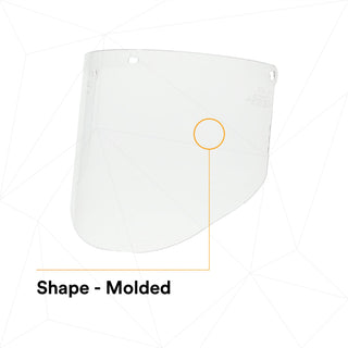 3M Clear Polycarbonate Faceshield WP96, 82701-00000, Molded