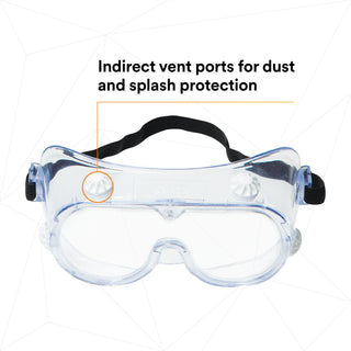 3M 334 Splash Safety Goggles Anti-Fog 40661-00000-10, Clear Anti FogLens