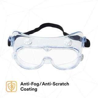 3M 334 Splash Safety Goggles Anti-Fog 40661-00000-10, Clear Anti FogLens