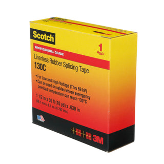 Scotch® Linerless Rubber Splicing Tape 130C, 1-1/2 in x 30 ft, Black