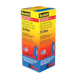 Scotch® Vinyl Color Coding Electrical Tape 35, 3/4 in x 66 ft, Blue