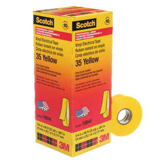 Scotch® Vinyl Color Coding Electrical Tape 35, 3/4 in x 66 ft, Yellow