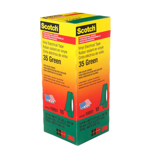 Scotch® Vinyl Color Coding Electrical Tape 35, 3/4 in x 66 ft, Green