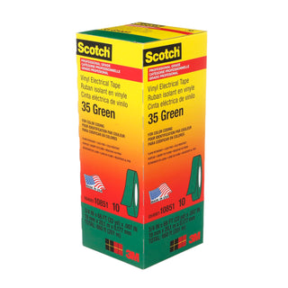 Scotch® Vinyl Color Coding Electrical Tape 35, 3/4 in x 66 ft, Green