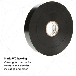 3M Scotchrap Vinyl Corrosion Protection Tape 51, 1 in x 100 ft,Unprinted, Black