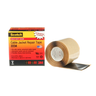 Scotch® Cable Jacket Repair Tape 2234, 2 in x 6 ft, Black, 1roll/carton