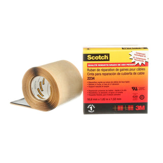 Scotch® Cable Jacket Repair Tape 2234, 2 in x 6 ft, Black, 1roll/carton