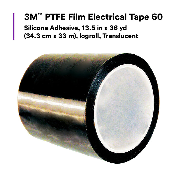3M PTFE Film Electrical Tape 60, Silicone Adhesive, 13.5 in x 36 yd