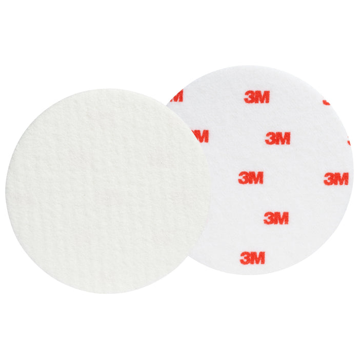 3M Finesse-it Felt Buffing Pad, 09358, 5 in, Red Foam Logo White Loop, 200/Case