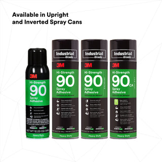 3M Hi-Strength Spray Adhesive 90, Clear, 24 fl oz Can (Net Wt 17.6 oz)