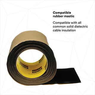 Scotch® Vinyl Mastic Roll 2210, 4 in x 10 ft, Black, 1 roll/carton