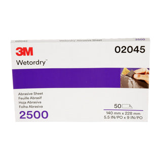 3M Wetordry Abrasive Sheet 401Q, 02045, 2500, 5 1/2 x 9 in, 50 sheets
per carton