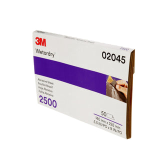 3M Wetordry Abrasive Sheet 401Q, 02045, 2500, 5 1/2 x 9 in, 50 sheets
per carton