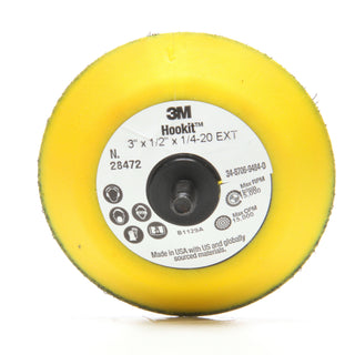 3M Hookit Disc Pad 28472, 3 in x 1/2 in 1/4-20 External