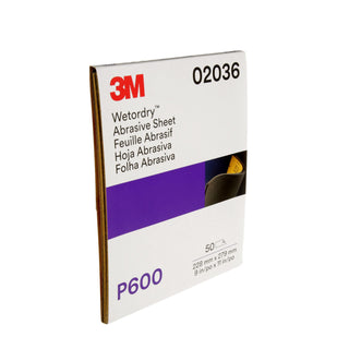 3M Wetordry Abrasive Sheet 213Q, 02036, P600, 9 in x 11 in, 50 sheetsper carton