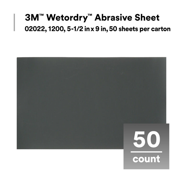 3M Wetordry Abrasive Sheet 401Q, 02022, 1200, 5 1/2 in x 9 in