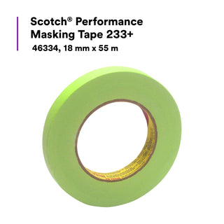 Scotch® Performance Masking Tape 233+, 46334, 18 mm x 55 m