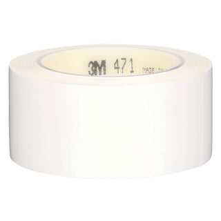 3M Vinyl Tape 471, White, 2 in x 36 yd, 5.2 mil