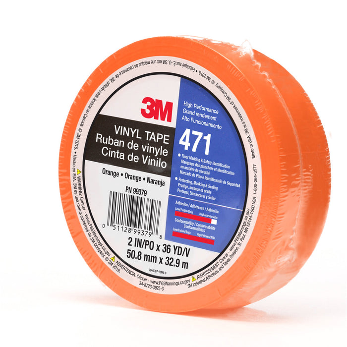 3M General Purpose Vinyl Tape 764, Orange, 2 in x 36 yd, 5 mil, 24 Roll/Case