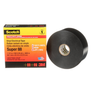 Scotch® Vinyl Electrical Tape Super 88, 1-1/2 in x 36 yd, Black