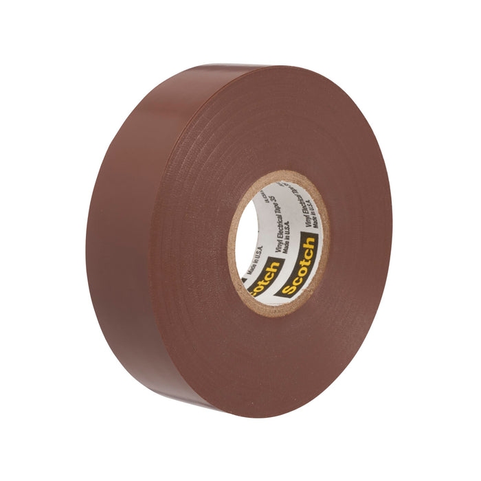 Scotch® Vinyl Color Coding Electrical Tape 35, 3/4 in x 66 ft, Brown