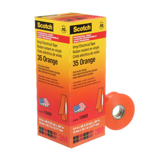 Scotch® Vinyl Color Coding Electrical Tape 35, 3/4 in x 66 ft, Orange