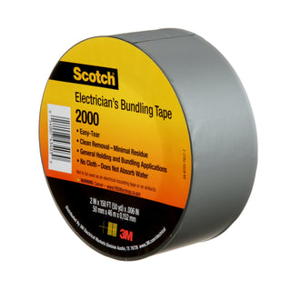 Scotch® Electricians Duct Tape 2000, 2 in x 50 yd, 12 Roll Display