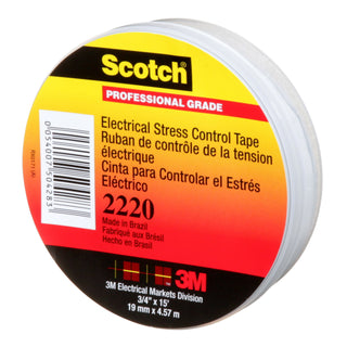 Scotch® Electrical Stress Control Tape 2220, 3/4 in x 15 ft, Gray