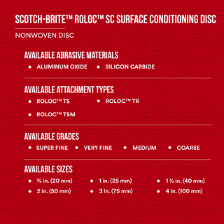 Scotch-Brite Roloc Surface Conditioning Disc, SC-DS, A/O Coarse, TS,
3/4 in