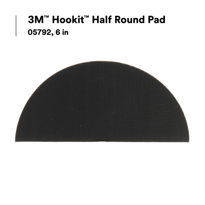 3M Hookit Half Round Pad, 05792, 6 in