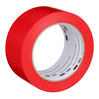 3M General Purpose Vinyl Tape 764, Red, 2 in x 36 yd, 5 mil, 24 Roll/Case