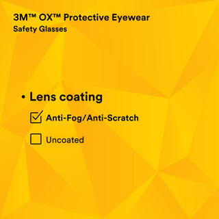 3M OX 2000 Protective Eyewear 12163-00000-20, Clear AF Lens