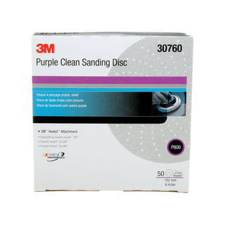 3M Hookit Purple Clean Sanding Disc 334U, 30760, 6 in, P800 grade