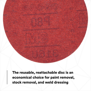 3M Hookit Red Abrasive Disc, 01261, 6 in, P80, 50 discs per carton