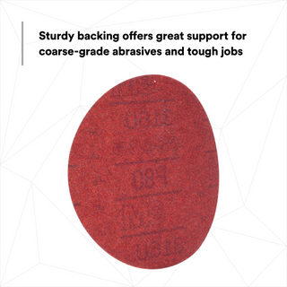 3M Hookit Red Abrasive Disc, 01261, 6 in, P80, 50 discs per carton