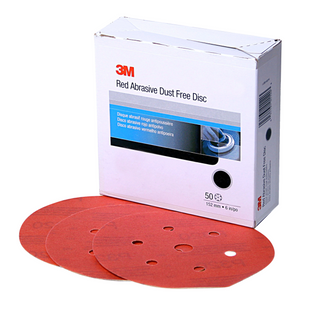 3M Hookit Red Abrasive Disc, 01261, 6 in, P80, 50 discs per carton