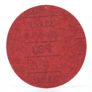 3M Hookit Red Abrasive Disc, 01261, 6 in, P80, 50 discs per carton