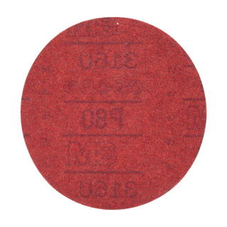 3M Hookit Red Abrasive Disc, 01261, 6 in, P80, 50 discs per carton