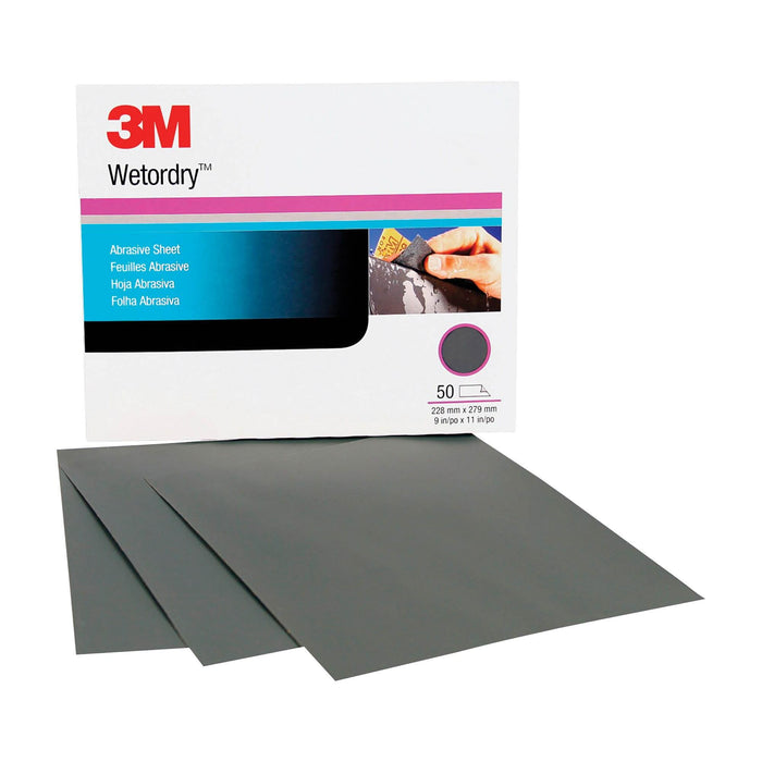 3M Wetordry Abrasive Sheet, 02037, P500, 9 in x 11 in, 50 sheets per
carton