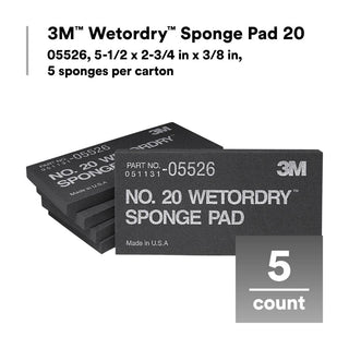 3M Wetordry Sponge Pad 20, 05526, 5 1/2 x 2-3/4 in x 3/8 in