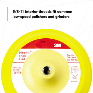 3M Hookit Disc Pad, 05779, 8 in