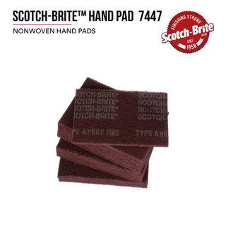 Scotch-Brite Hand Pad 7447, HP-HP, A/O Very Fine, Maroon, 6 in x 9 in, 20/Inner