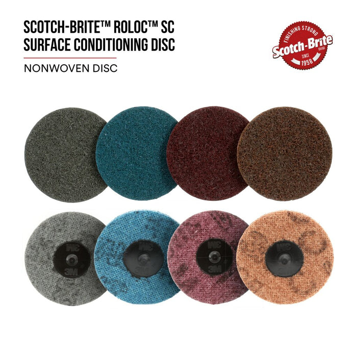 Scotch-Brite Roloc Surface Conditioning Disc, 07485, SC-DR, A/O Coarse, TR, 3 in