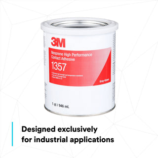 3M Neoprene High Performance Contact Adhesive 1357, Gray-Green, 1 QuartCan