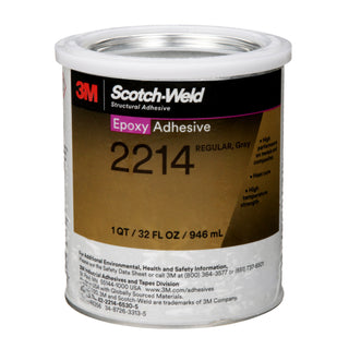 3M Scotch-Weld Epoxy Adhesive 2214, Regular, Gray, 1 Quart