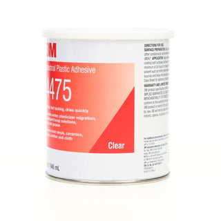 3M Industrial Plastic Adhesive 4475, Clear, 1 Quart Can