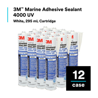 3M Marine Adhesive Sealant 4000 UV, PN06580, White, 295 mL Cartridge