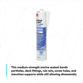 3M Marine Adhesive Sealant 4000 UV, PN06580, White, 295 mL Cartridge