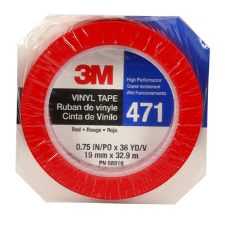 3M Vinyl Tape 471, Red, 3/4 in x 36 yd, 5.2 mil