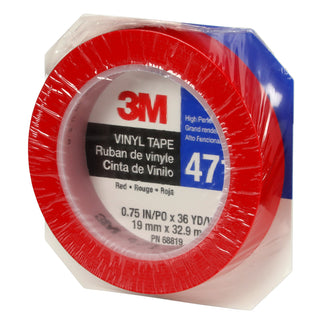 3M Vinyl Tape 471, Red, 3/4 in x 36 yd, 5.2 mil